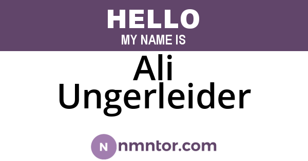 Ali Ungerleider