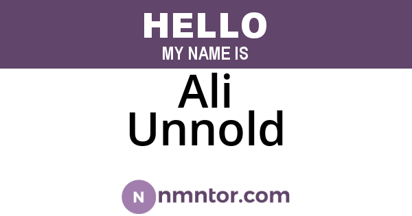 Ali Unnold