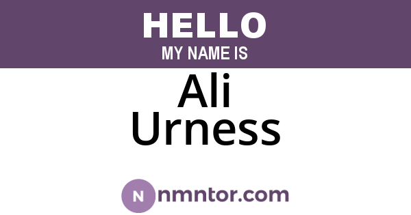 Ali Urness