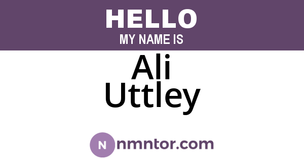 Ali Uttley