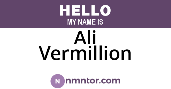 Ali Vermillion
