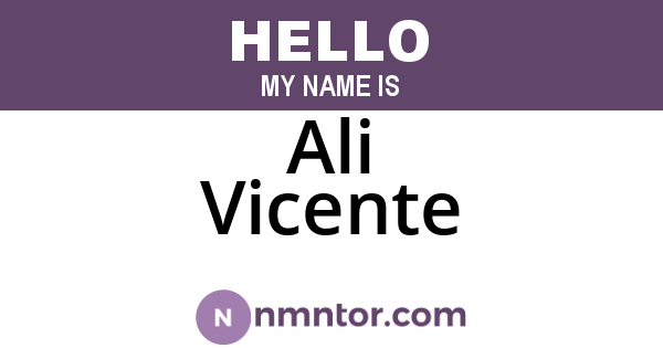 Ali Vicente