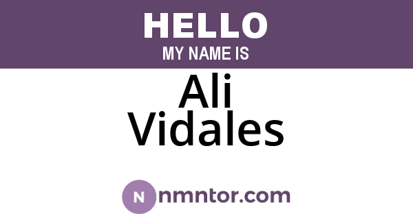 Ali Vidales