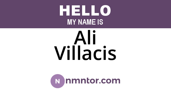 Ali Villacis