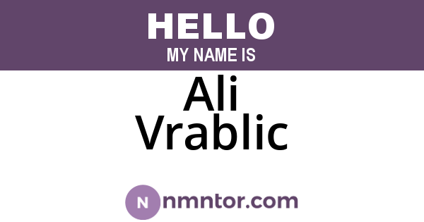 Ali Vrablic