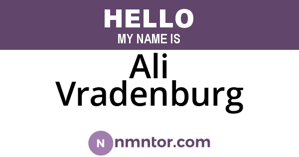 Ali Vradenburg