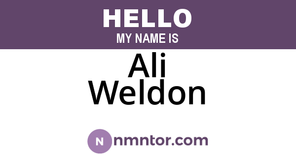 Ali Weldon