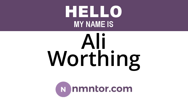 Ali Worthing