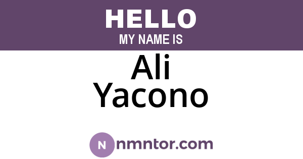 Ali Yacono