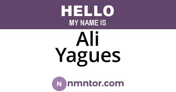 Ali Yagues