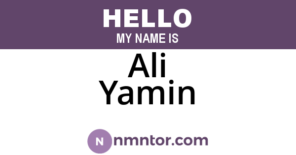 Ali Yamin