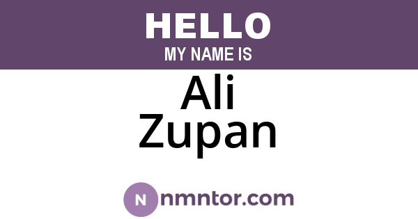 Ali Zupan
