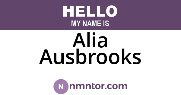 Alia Ausbrooks