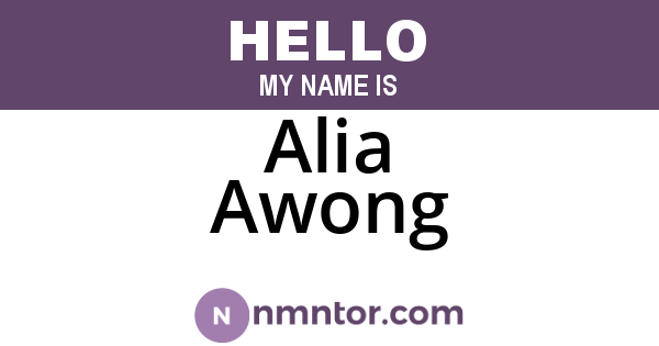 Alia Awong