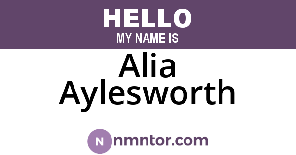 Alia Aylesworth