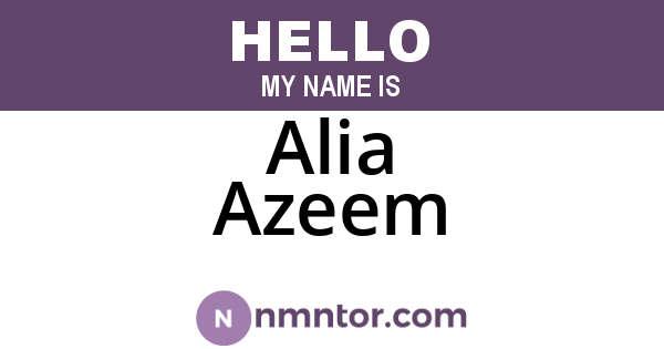 Alia Azeem