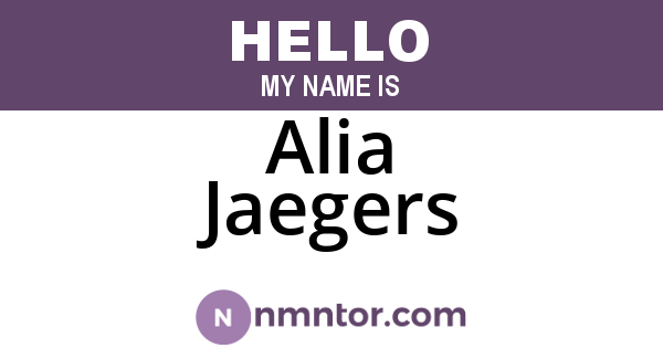 Alia Jaegers
