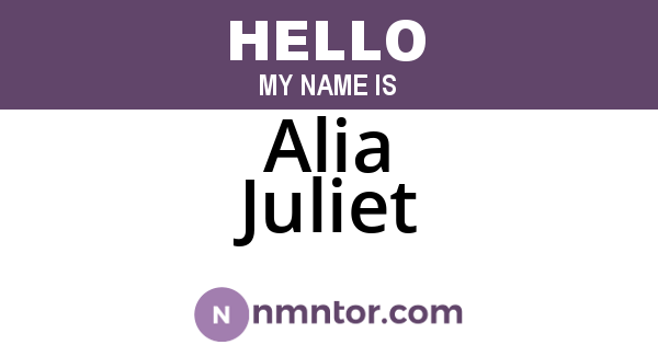Alia Juliet