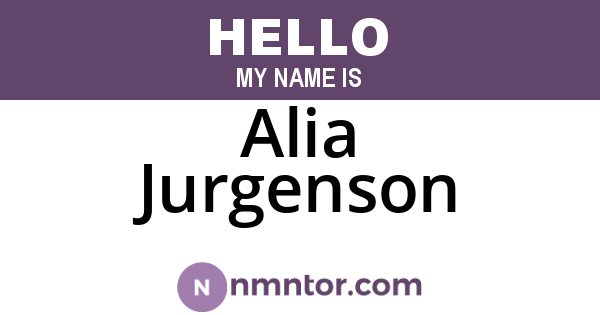 Alia Jurgenson