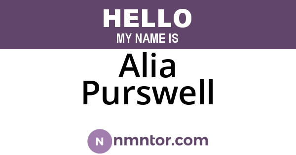 Alia Purswell