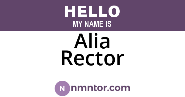 Alia Rector