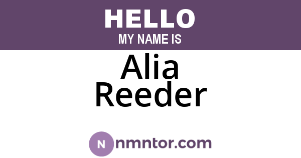 Alia Reeder