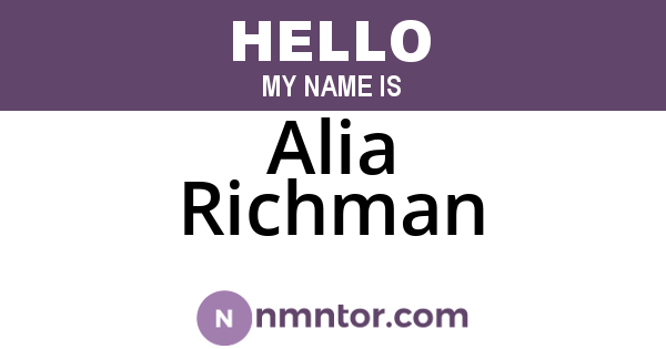 Alia Richman