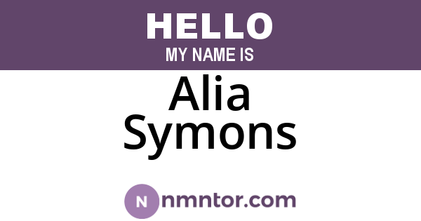 Alia Symons
