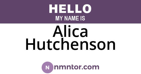 Alica Hutchenson