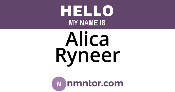 Alica Ryneer
