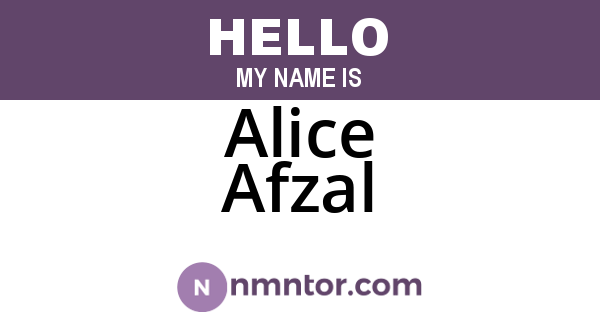 Alice Afzal