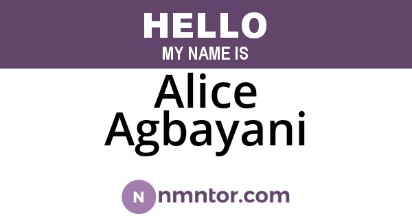 Alice Agbayani