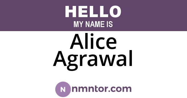 Alice Agrawal
