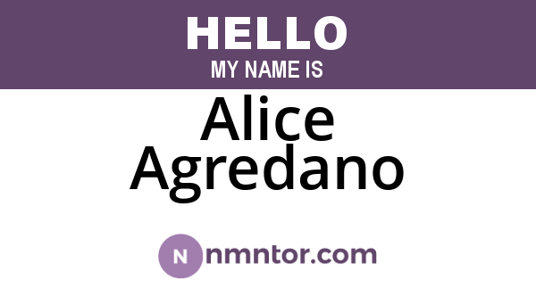 Alice Agredano