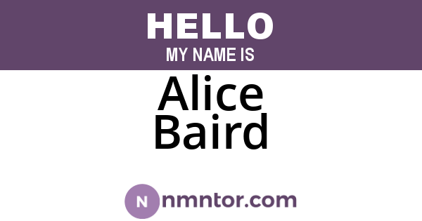 Alice Baird