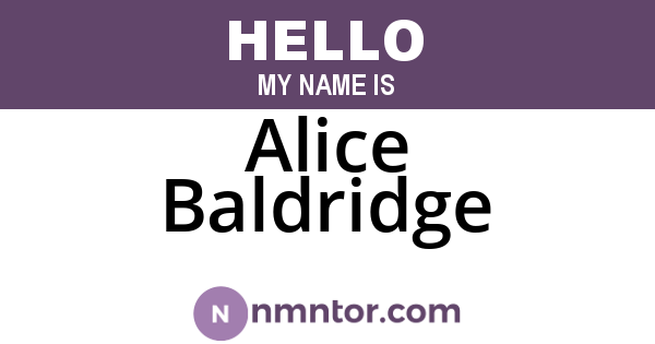 Alice Baldridge