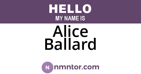 Alice Ballard