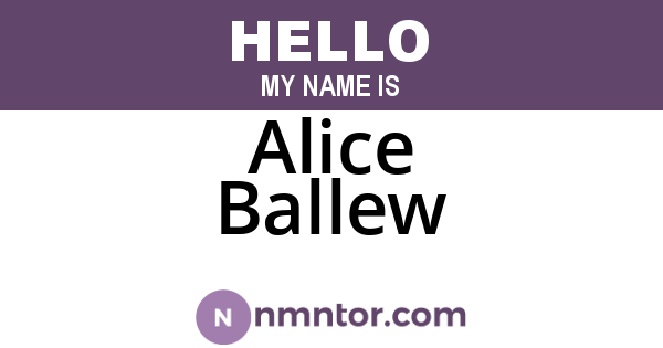 Alice Ballew