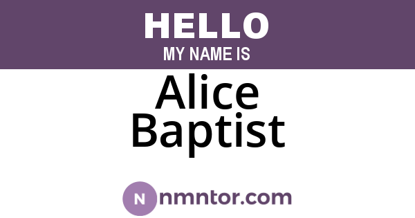 Alice Baptist