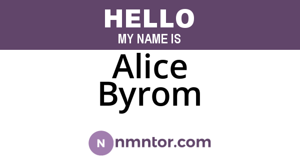 Alice Byrom