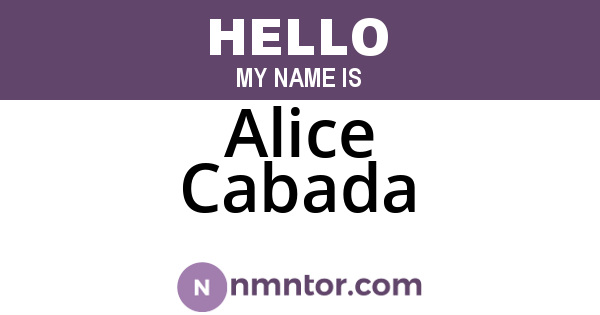 Alice Cabada