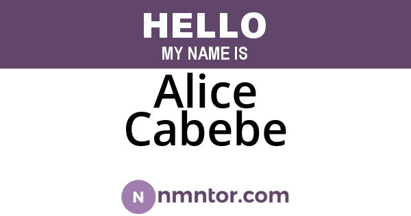 Alice Cabebe