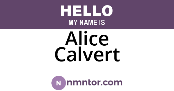 Alice Calvert