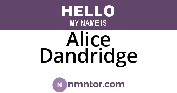 Alice Dandridge