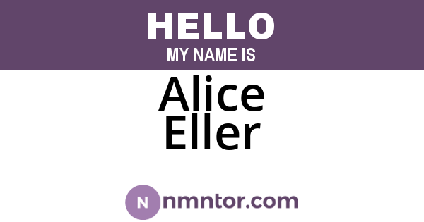 Alice Eller