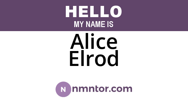 Alice Elrod