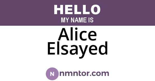 Alice Elsayed