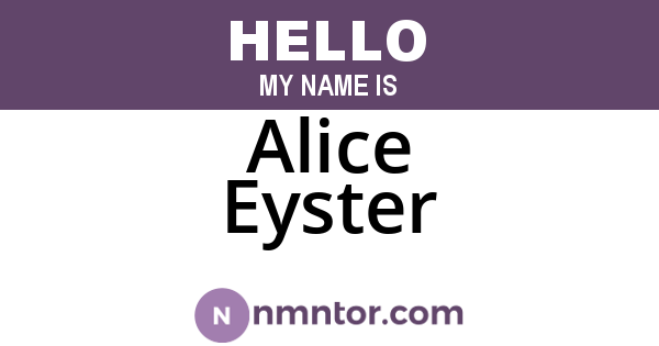 Alice Eyster