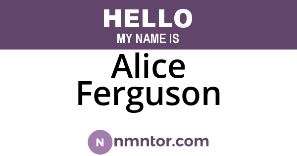 Alice Ferguson