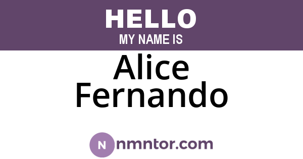 Alice Fernando